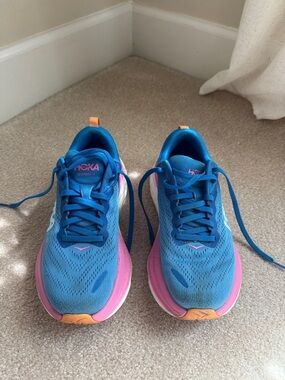 Hoka One One Blue Pink Orange Women's Athletic Shoes